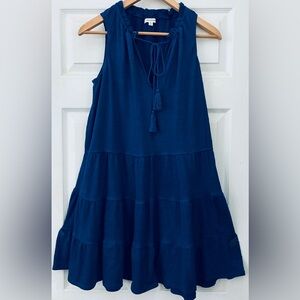 Max Studio Navy Sleeveless Tiered Dress